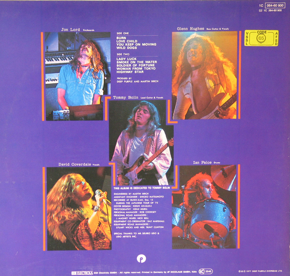 High Resolution  Photo DEEP PURPLE Last Concert in Japan 